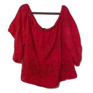 Lane Bryant Womens Plus Size 22/24 Off Shoulder Crochet Lace Sleeve Cruise